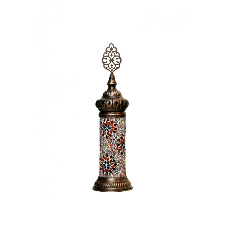 Table lamp-cylinder, colourful mosaic